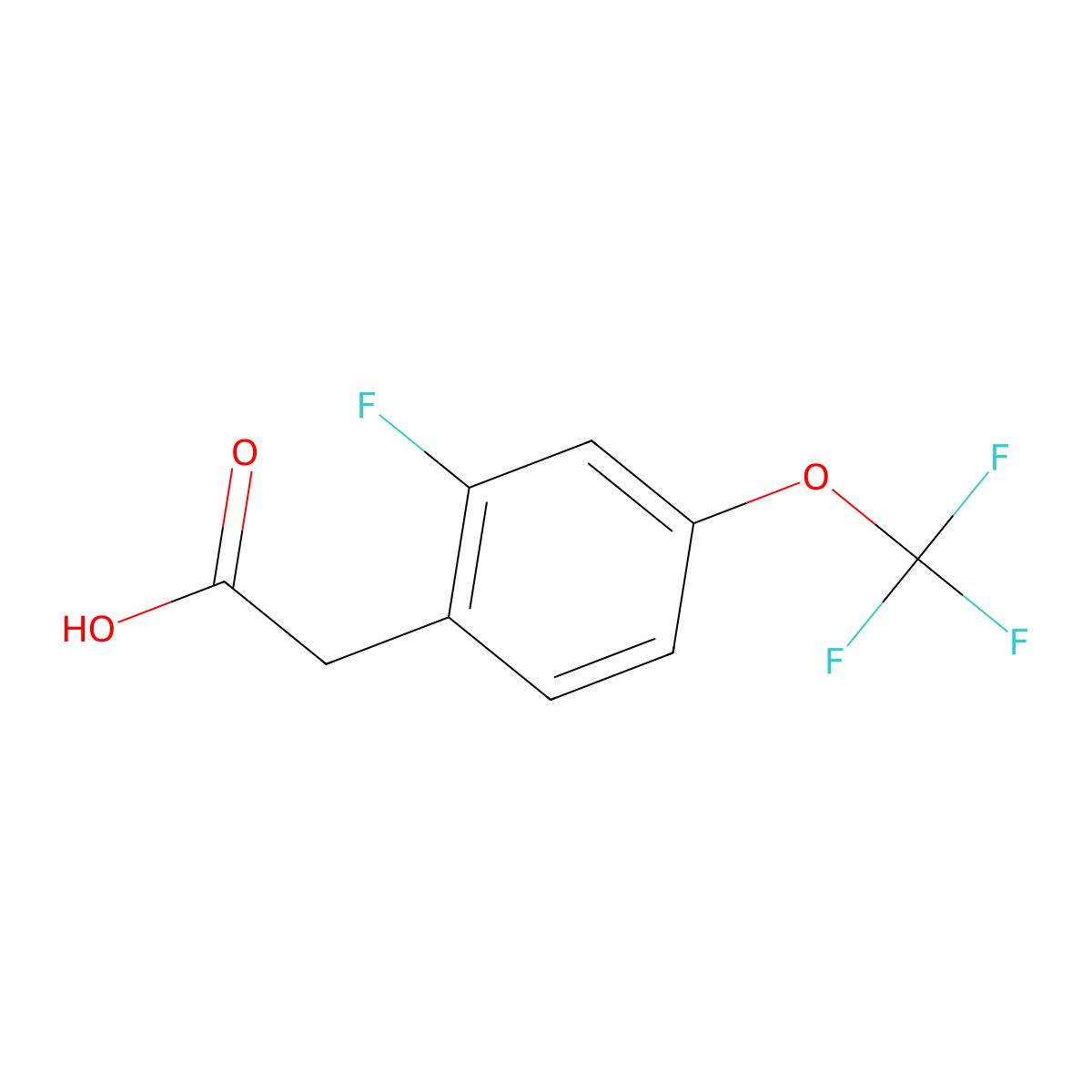 2-Fluoro-4-(trifluoromethoxy)phenylacetic acid molecular structure, CAS 1240256-95-4