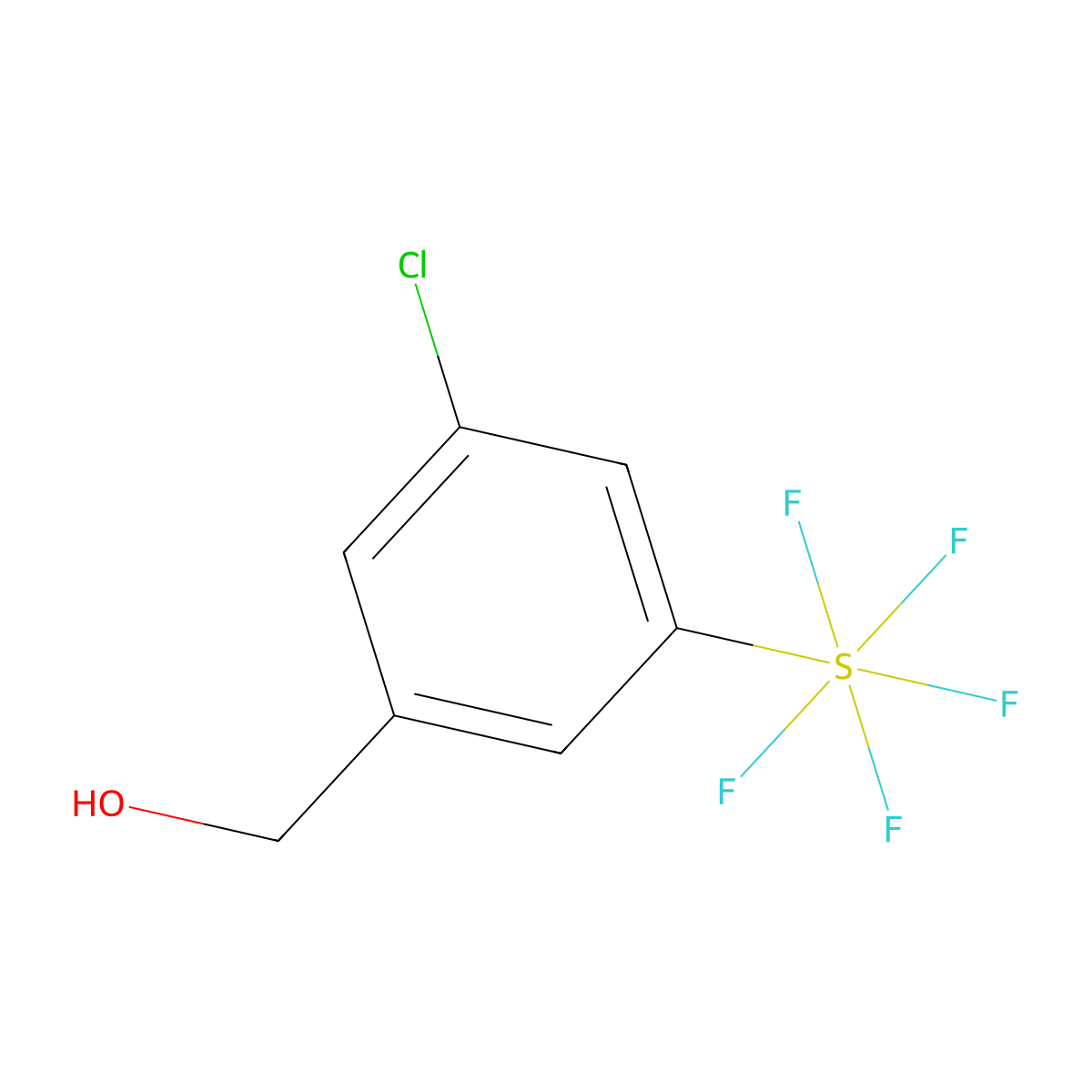 3-Chloro-5-(pentafluorosulfur)benzyl alcohol molecular structure, CAS 1240256-97-6
