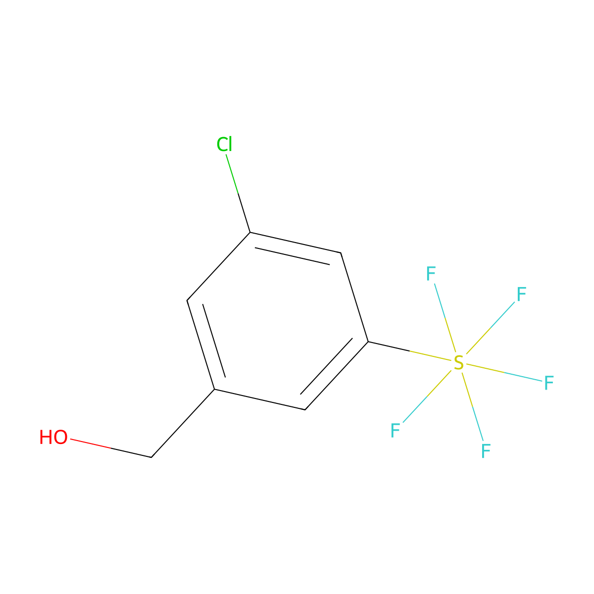 3-Chloro-5-(pentafluorosulfur)benzyl alcohol molecular structure, CAS 1240256-97-6