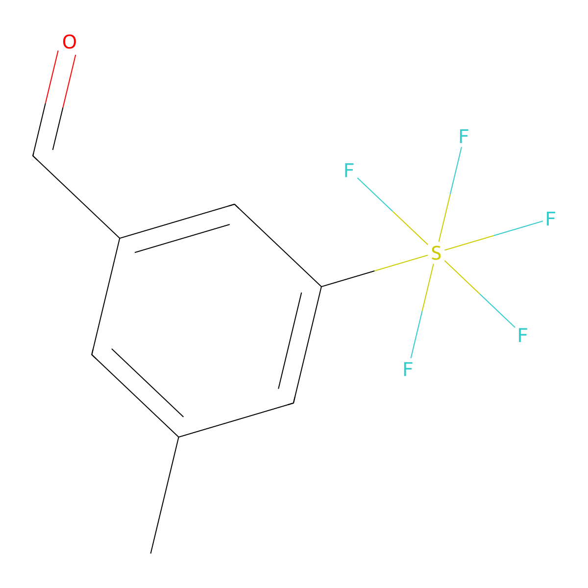 3-Methyl-5-(pentafluorosulfur)benzaldehyde molecular structure, CAS 1240257-01-5
