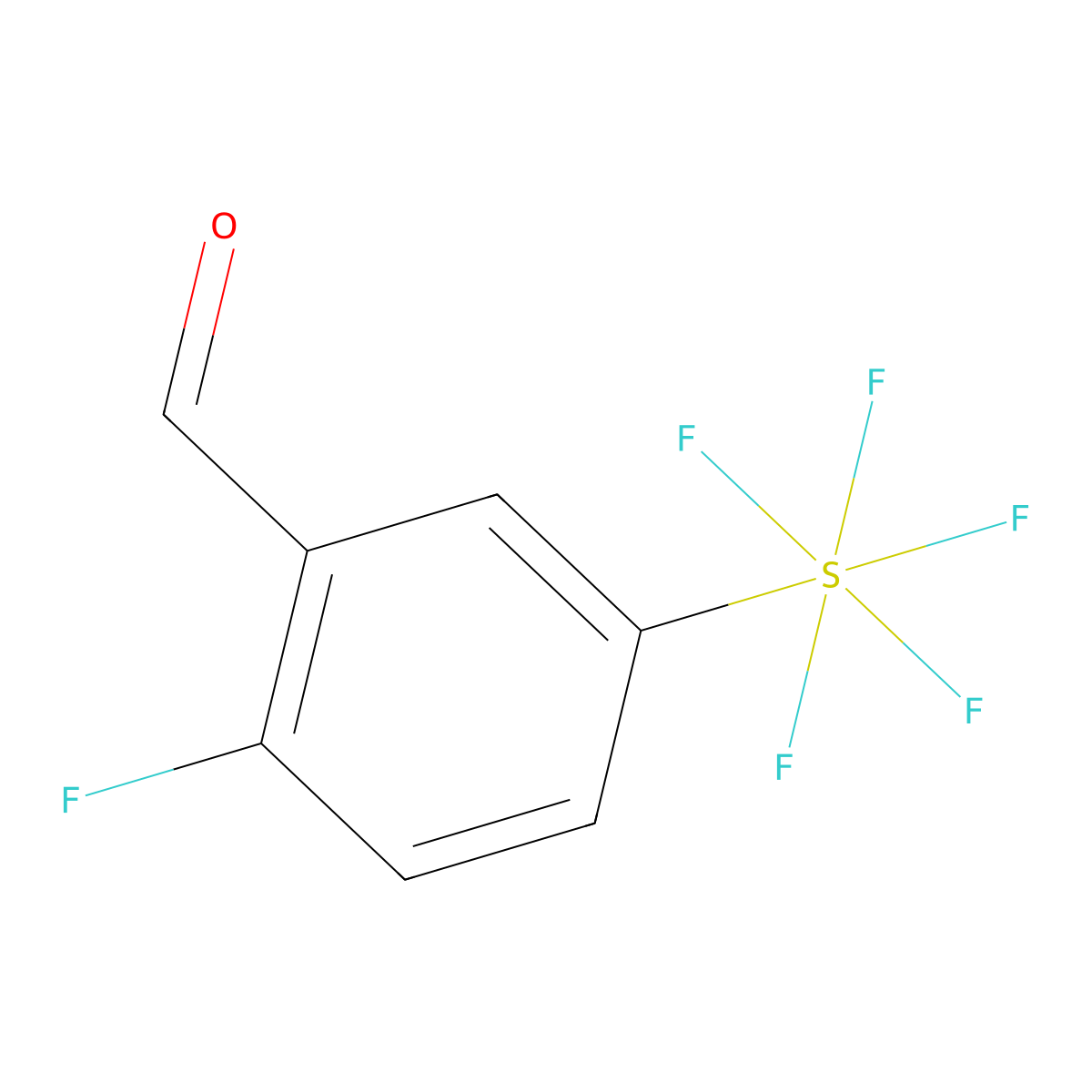 2-Fluoro-5-(pentafluorosulfur)benzaldehyde molecular structure, CAS 1240257-02-6