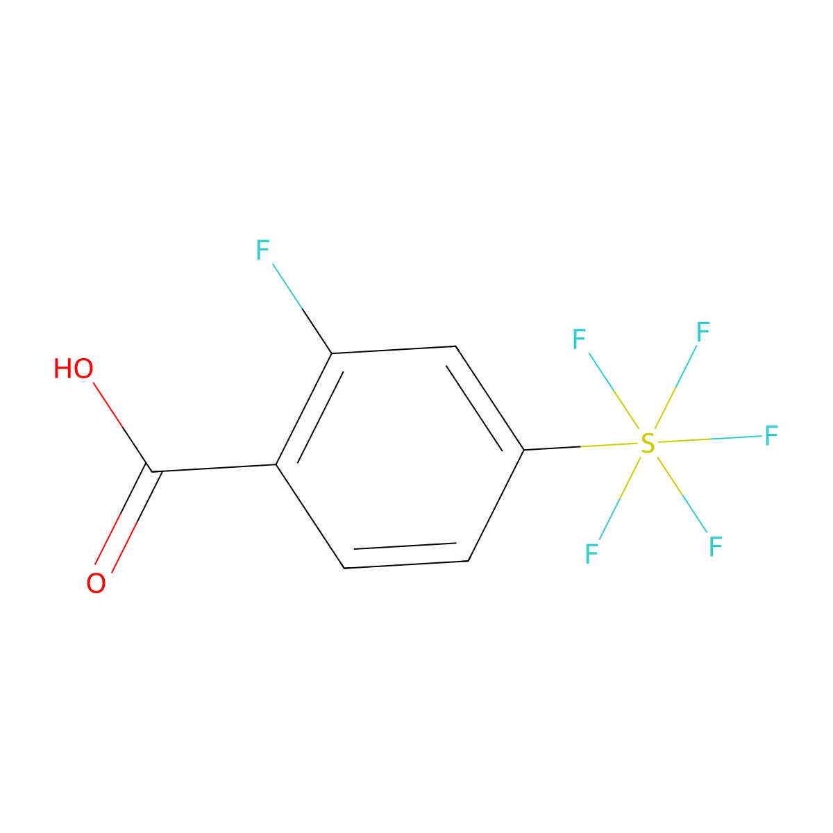 2-Fluoro-4-(pentafluorosulfur)benzoic acid molecular structure, CAS 1240257-03-7