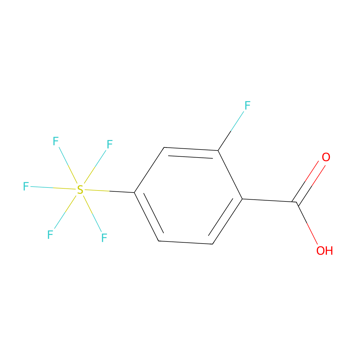 2-Fluoro-4-(pentafluorosulfur)benzoic acid molecular structure, CAS 1240257-03-7