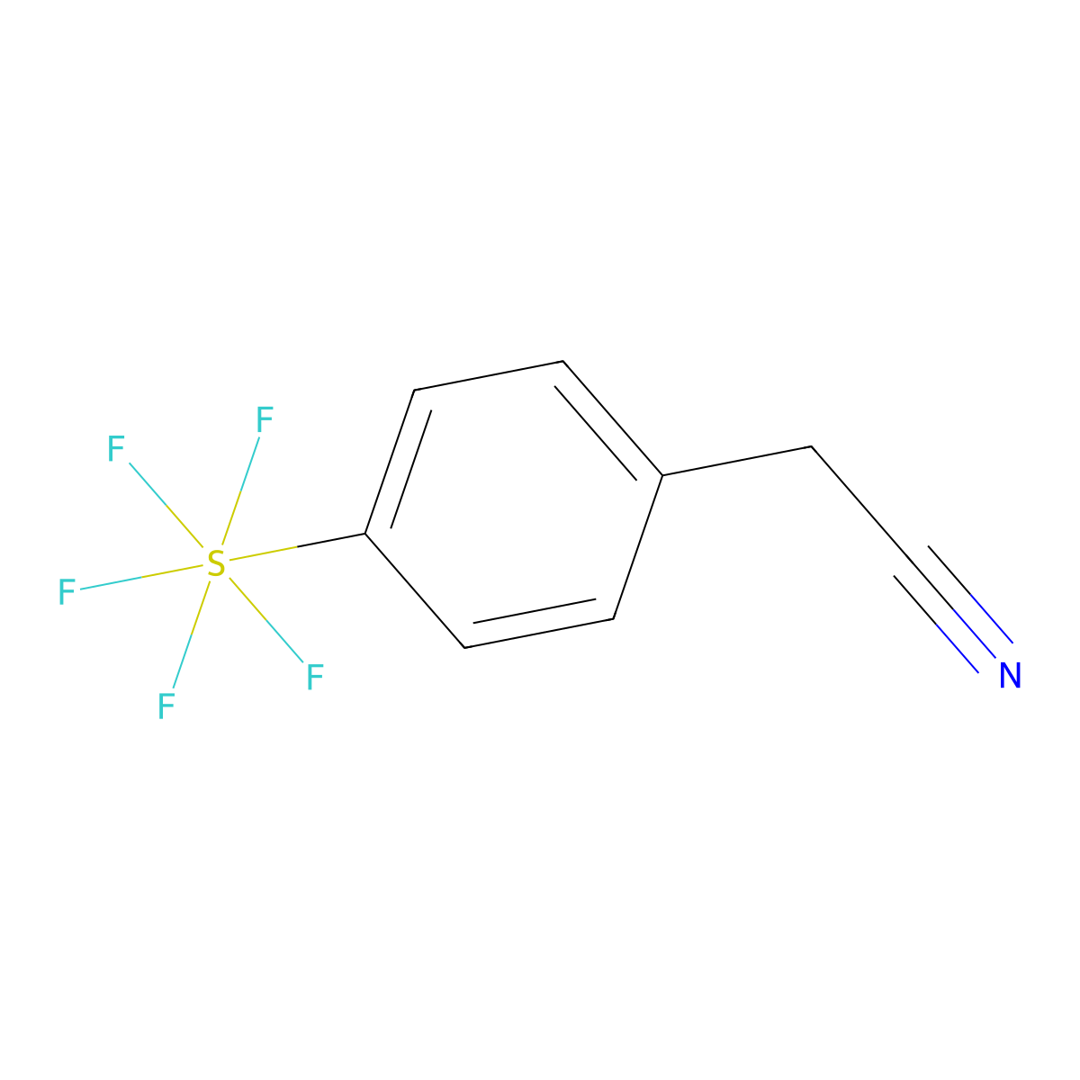 4-(Pentafluorosulfur)phenylacetonitrile molecular structure, CAS 1240257-04-8