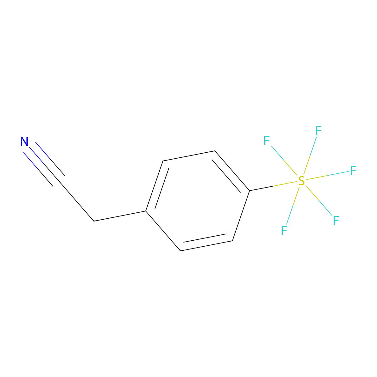 4-(Pentafluorosulfur)phenylacetonitrile molecular structure, CAS 1240257-04-8