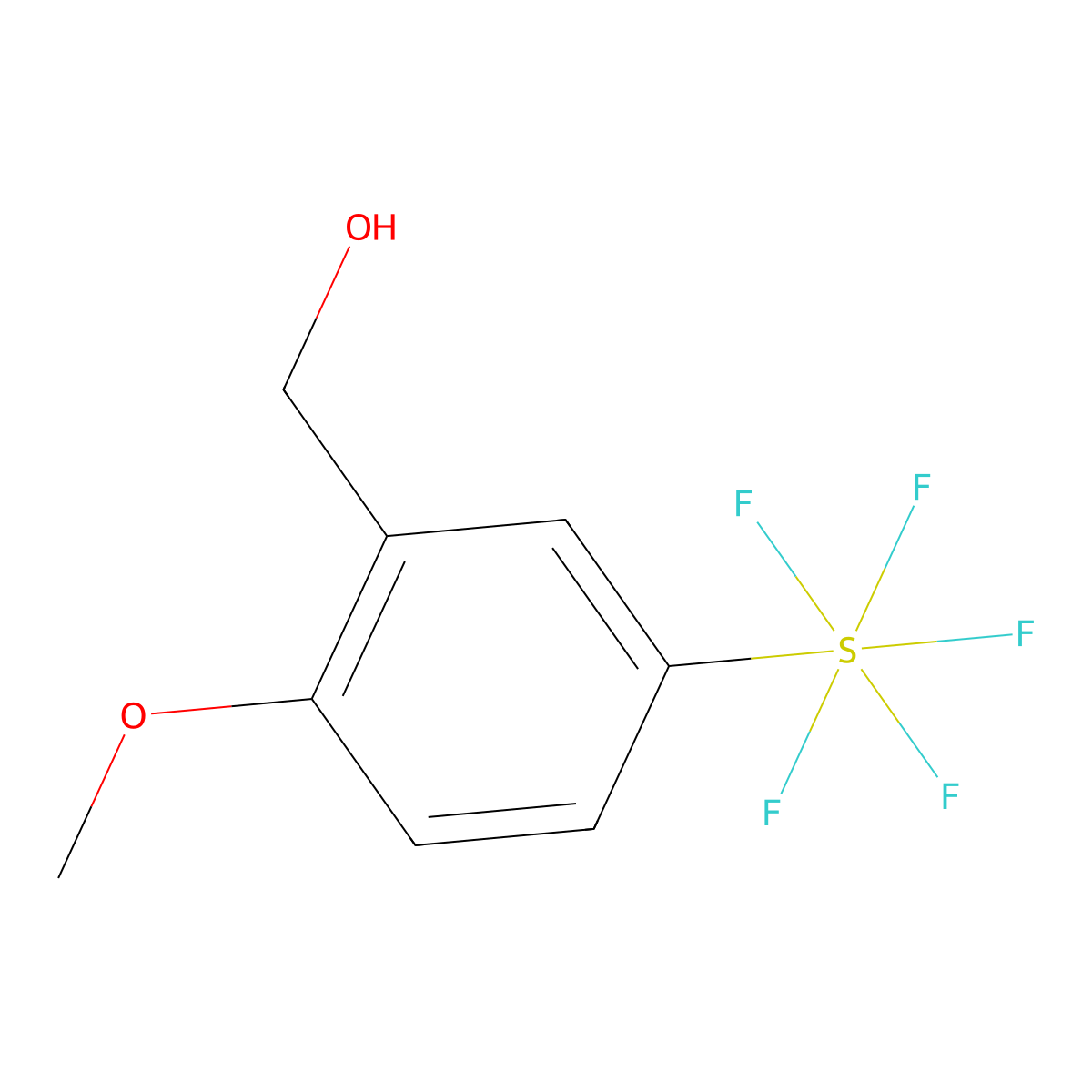 2-Methoxy-5-(pentafluorosulfur)benzyl alcohol molecular structure, CAS 1240257-12-8