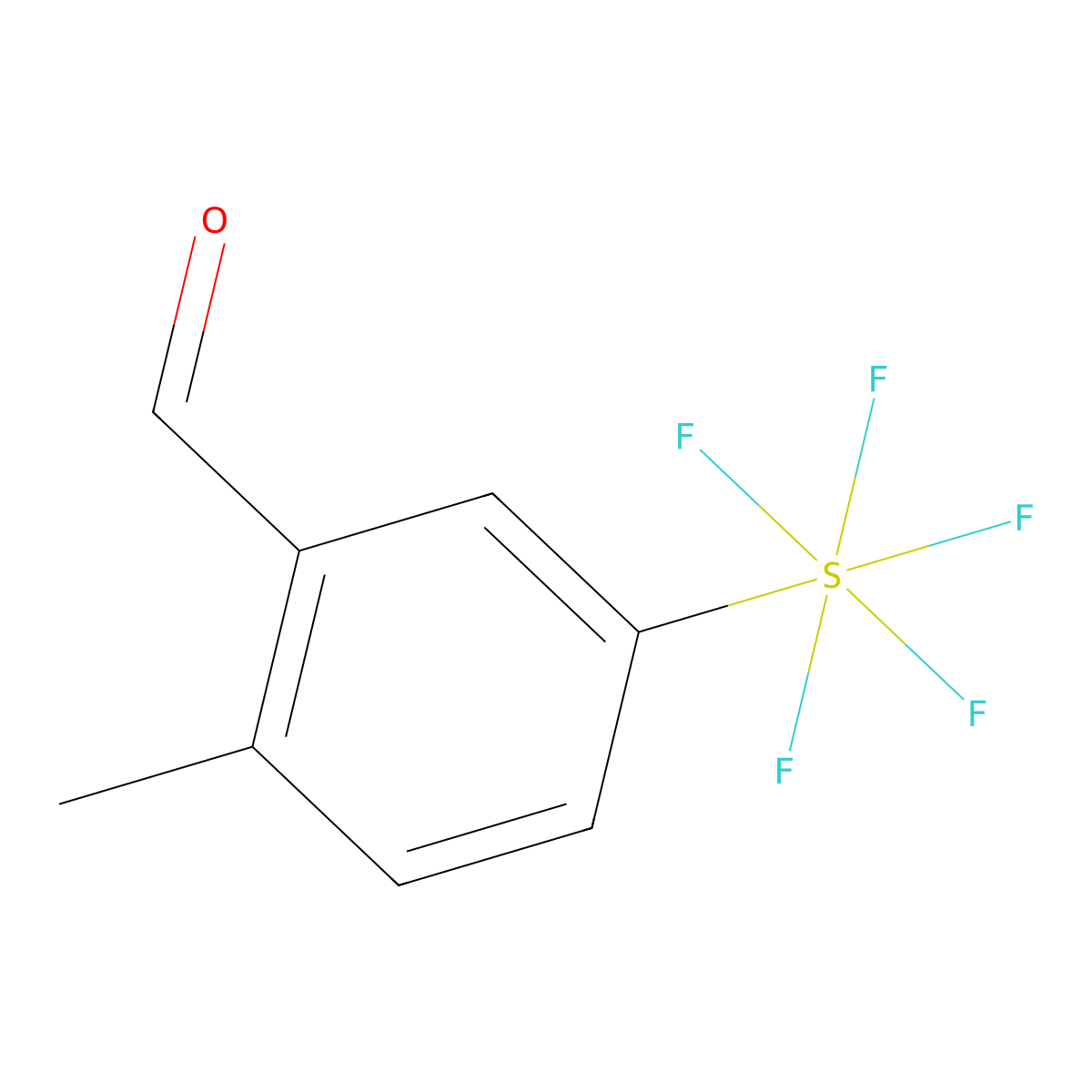 2-Methyl-5-(pentafluorosulfur)benzaldehyde molecular structure, CAS 1240257-13-9