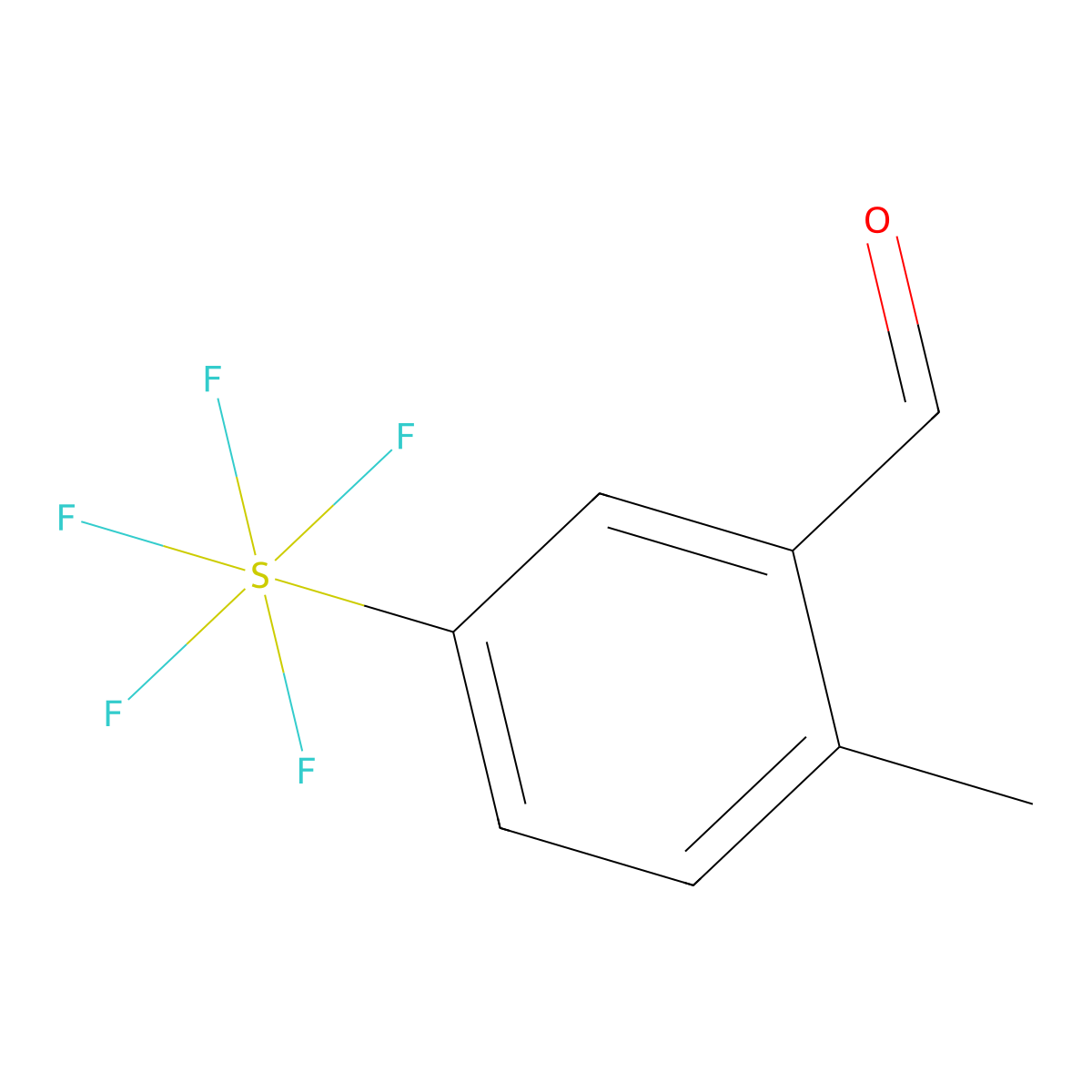 2-Methyl-5-(pentafluorosulfur)benzaldehyde molecular structure, CAS 1240257-13-9