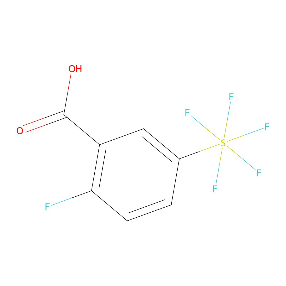 2-Fluoro-5-(pentafluorosulfur)benzoic acid molecular structure, CAS 1240257-15-1