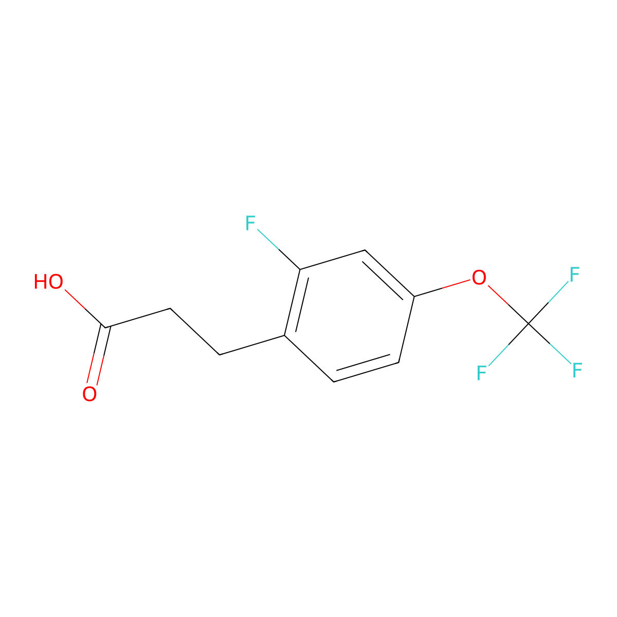 3-[2-Fluoro-4-(trifluoromethoxy)phenyl]propionic acid molecular structure, CAS 1240257-16-2