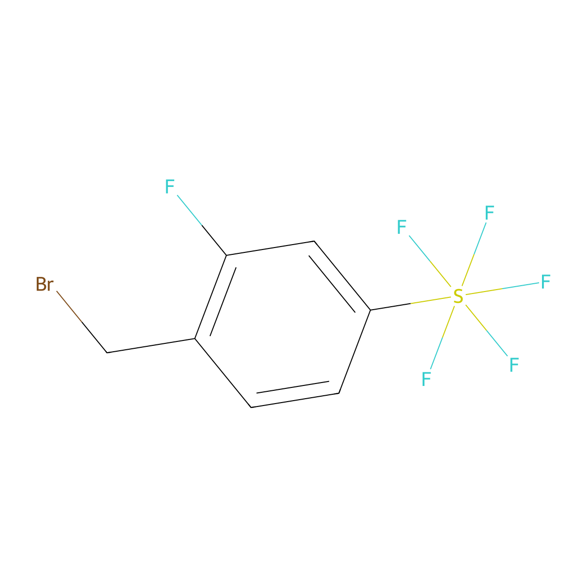 2-Fluoro-4-(pentafluorosulfur)benzyl bromide molecular structure, CAS 1240257-17-3