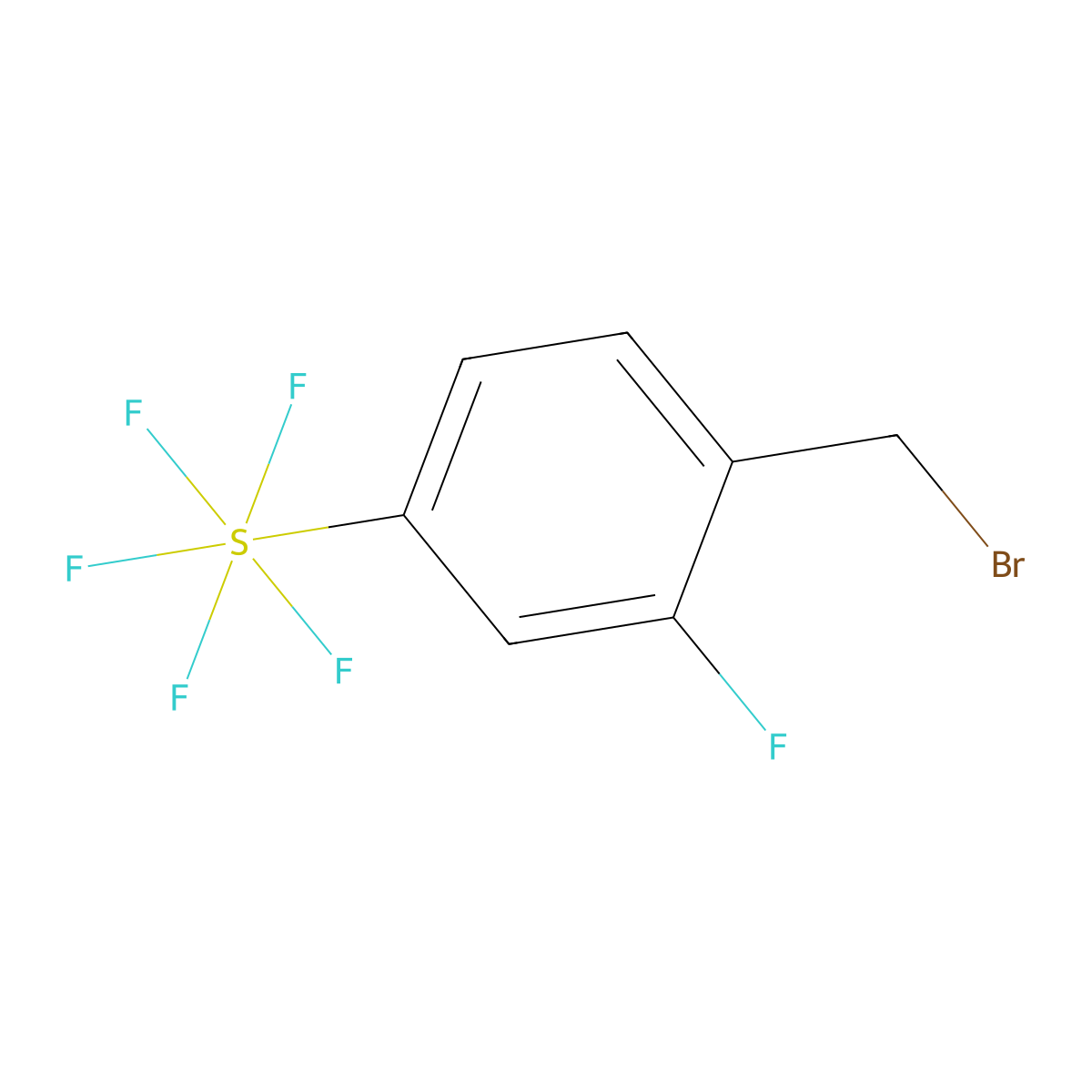2-Fluoro-4-(pentafluorosulfur)benzyl bromide molecular structure, CAS 1240257-17-3