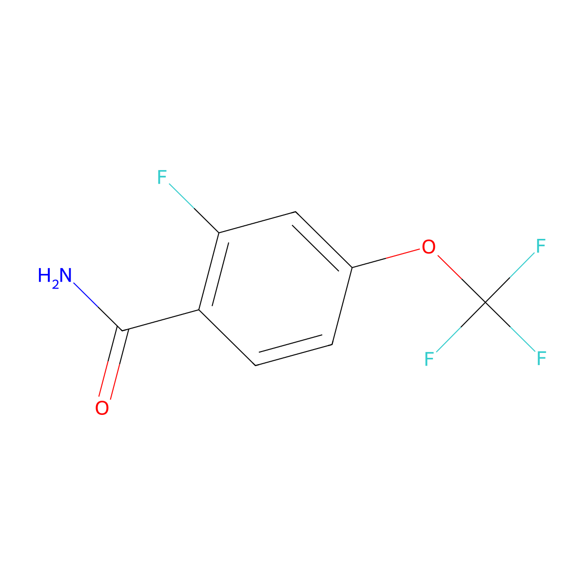 2-Fluoro-4-(trifluoromethoxy)benzamide molecular structure, CAS 1240257-18-4