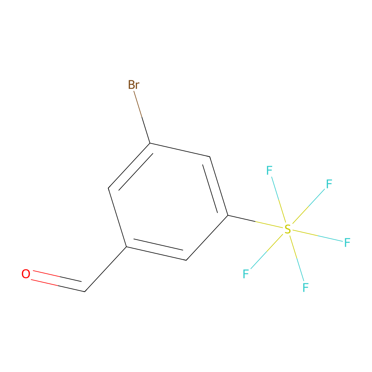 3-Bromo-5-(pentafluorosulfur)benzaldehyde molecular structure, CAS 1240257-22-0