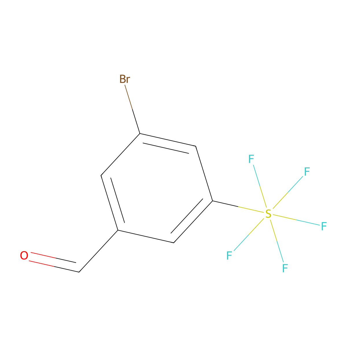 3-Bromo-5-(pentafluorosulfur)benzaldehyde molecular structure, CAS 1240257-22-0