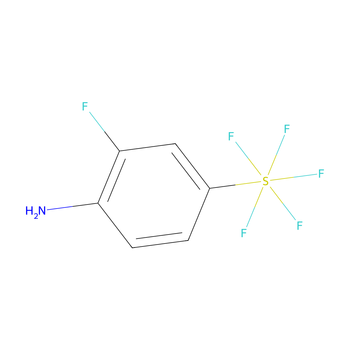 2-Fluoro-4-(pentafluorosulfur)aniline molecular structure, CAS 1240257-25-3