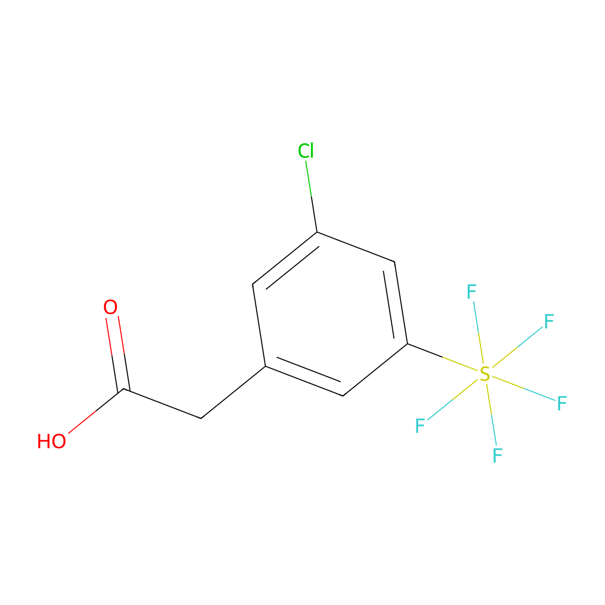 3-Chloro-5-(pentafluorosulfur)phenylacetic acid molecular structure, CAS 1240257-26-4