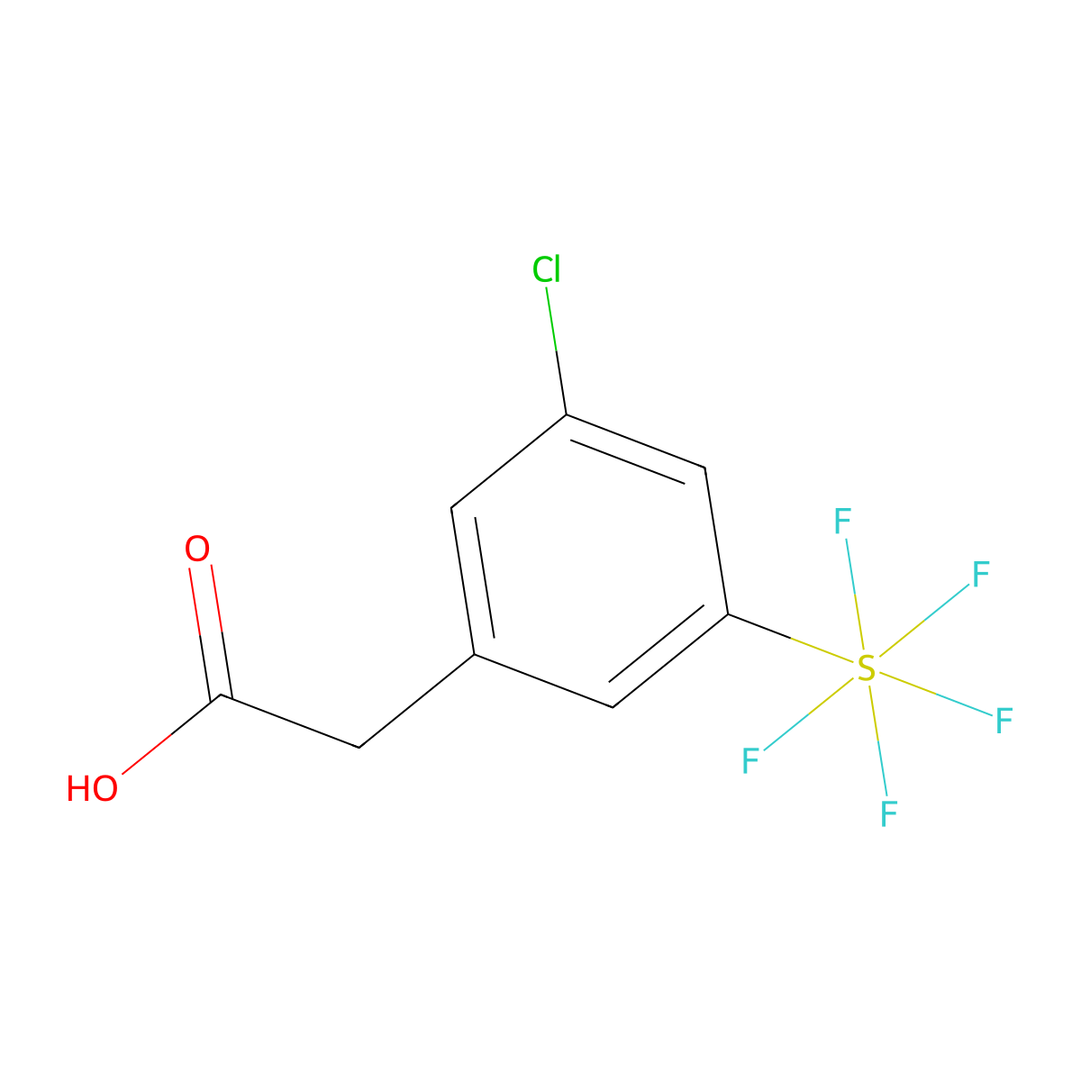 3-Chloro-5-(pentafluorosulfur)phenylacetic acid molecular structure, CAS 1240257-26-4