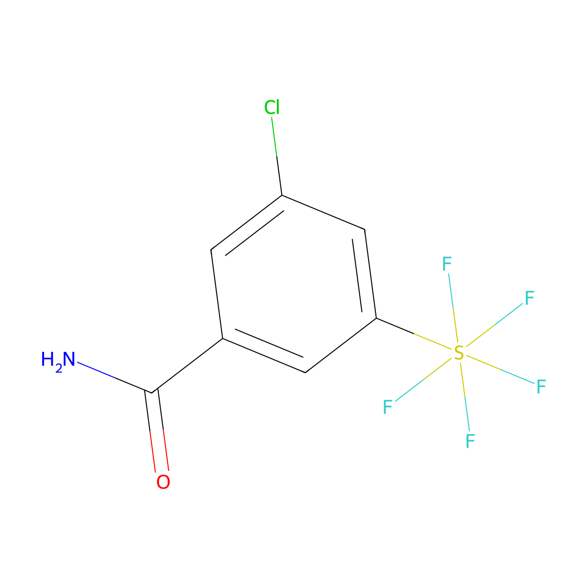 3-Chloro-5-(pentafluorosulfur)benzamide molecular structure, CAS 1240257-35-5