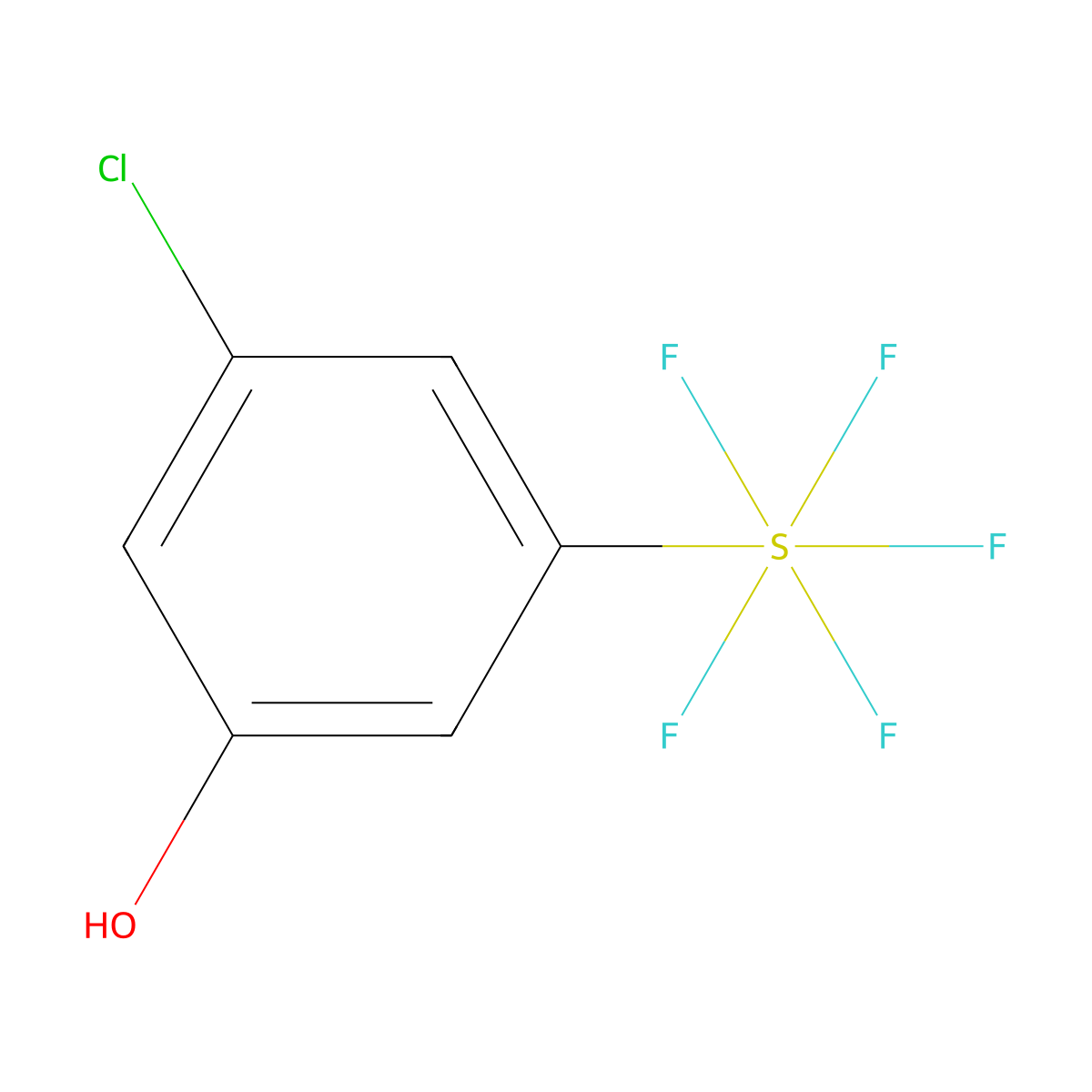 3-Chloro-5-(pentafluorosulfur)phenol molecular structure, CAS 1240257-43-5