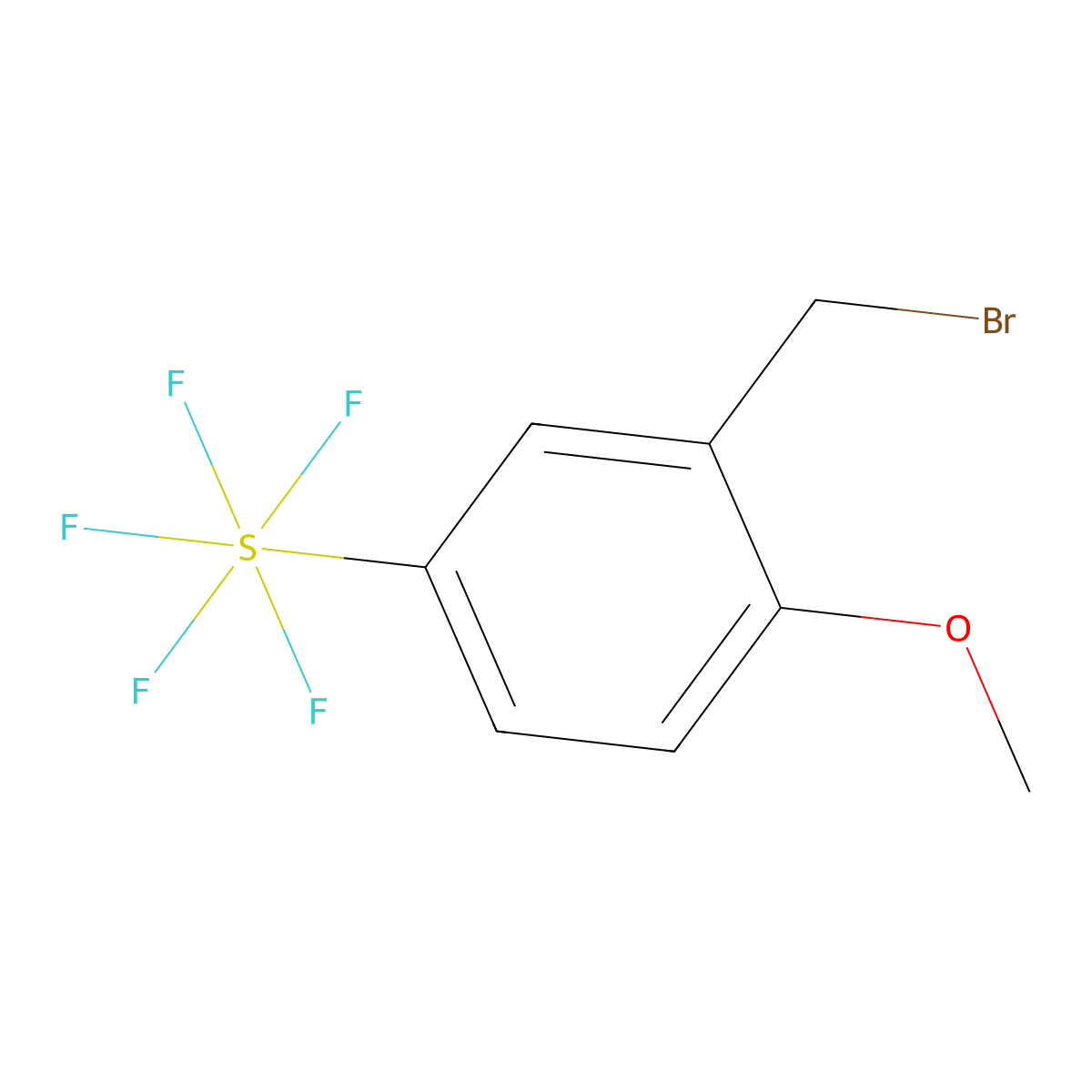 2-Methoxy-5-(pentafluorosulfur)benzyl bromide molecular structure, CAS 1240257-53-7