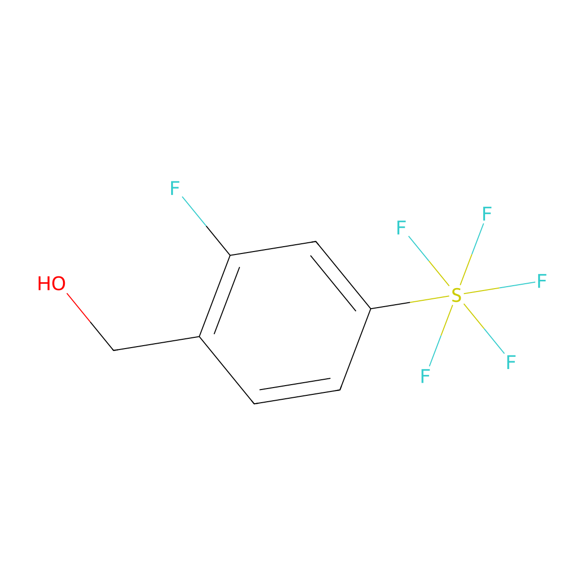 2-Fluoro-4-(pentafluorosulfur)benzyl alcohol molecular structure, CAS 1240257-69-5