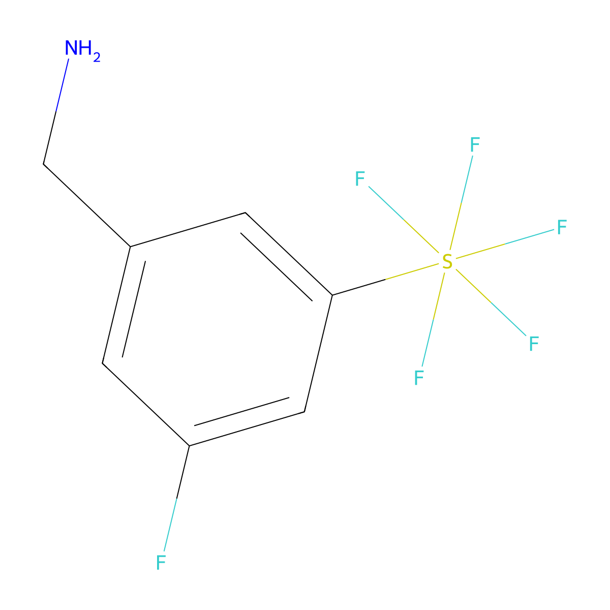 3-Fluoro-5-(pentafluorosulfur)benzylamine molecular structure, CAS 1240257-73-1
