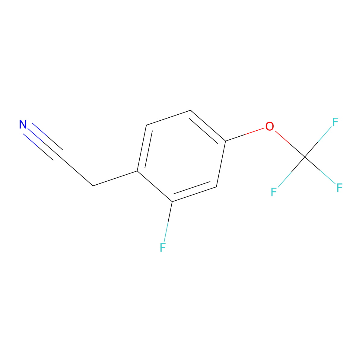 2-Fluoro-4-(trifluoromethoxy)phenylacetonitrile molecular structure, CAS 1240257-80-0