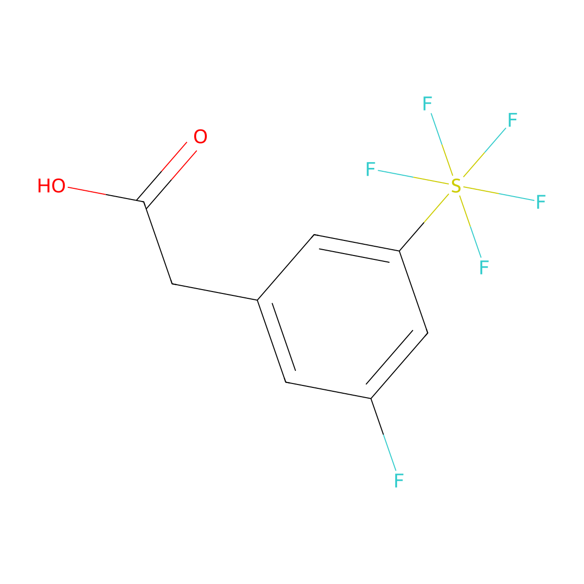 3-Fluoro-5-(pentafluorosulfur)phenylacetic acid molecular structure, CAS 1240257-84-4