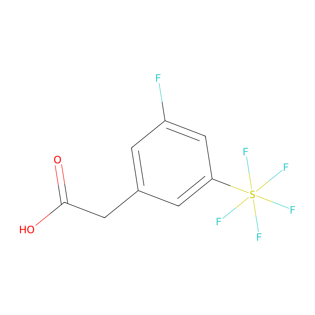 3-Fluoro-5-(pentafluorosulfur)phenylacetic acid molecular structure, CAS 1240257-84-4