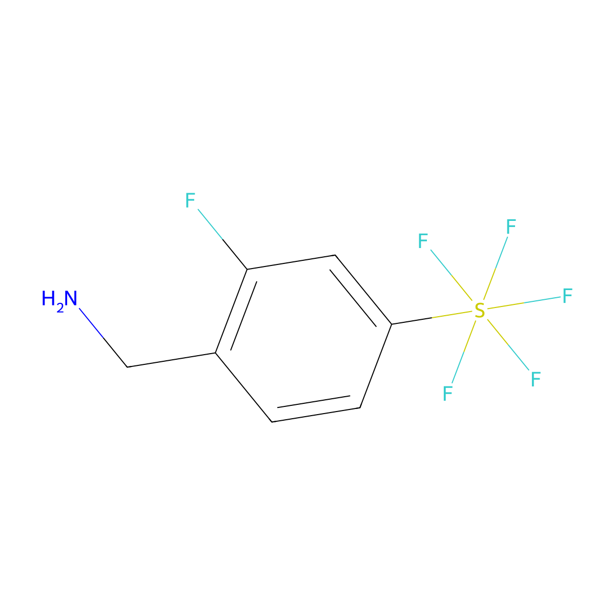 2-Fluoro-4-(pentafluorosulfur)benzylamine molecular structure, CAS 1240257-86-6