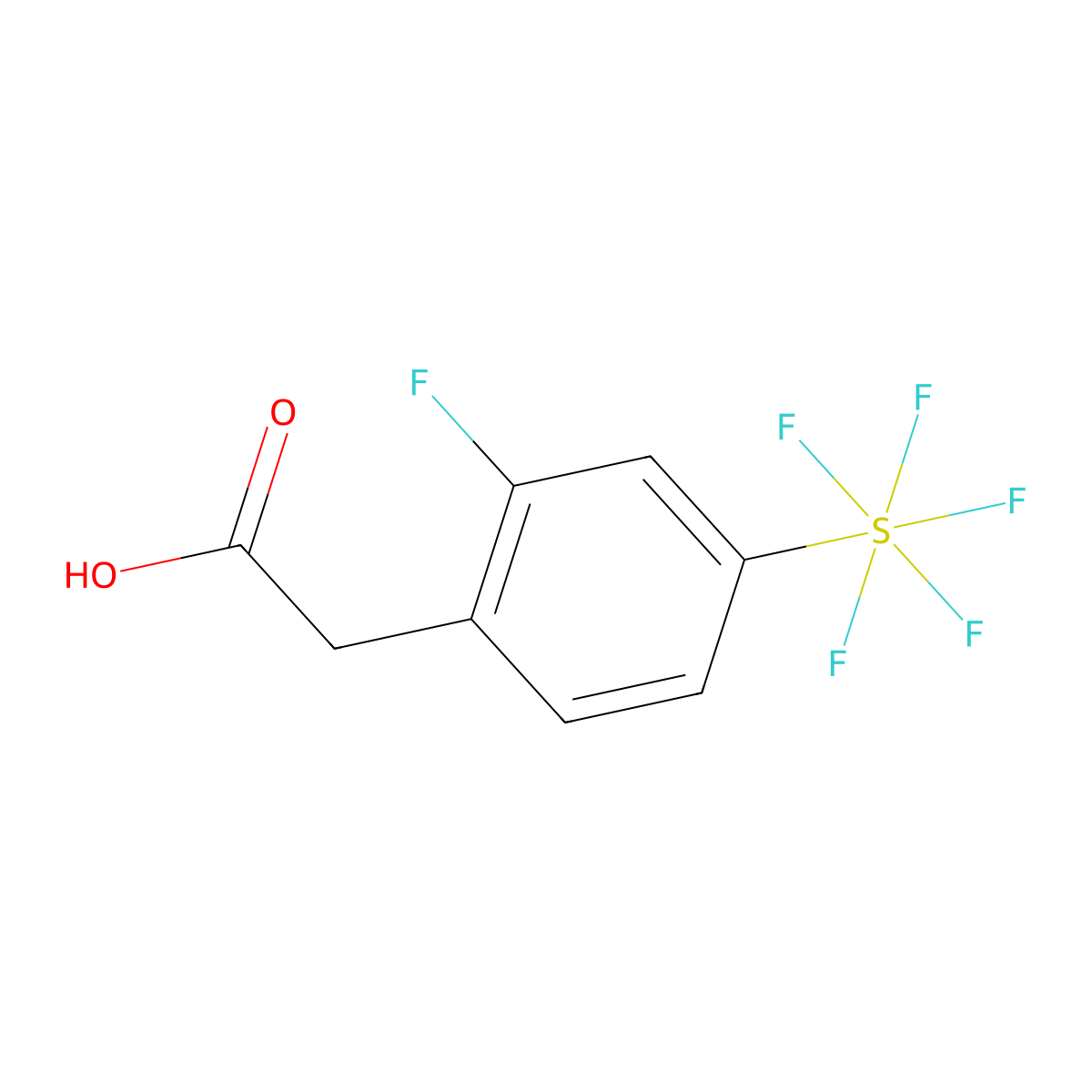 2-Fluoro-4-(pentafluorosulfur)phenylacetic acid molecular structure, CAS 1240257-93-5