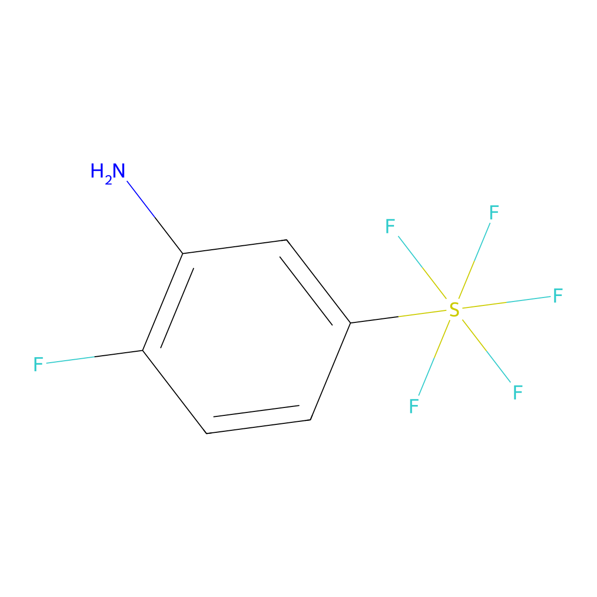 2-Fluoro-5-(pentafluorosulfur)aniline molecular structure, CAS 1240257-94-6