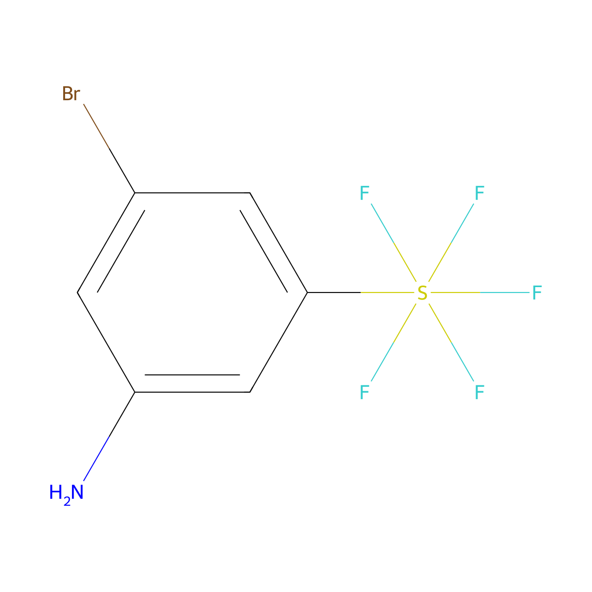 3-Bromo-5-(pentafluorosulfur)aniline molecular structure, CAS 1240257-95-7