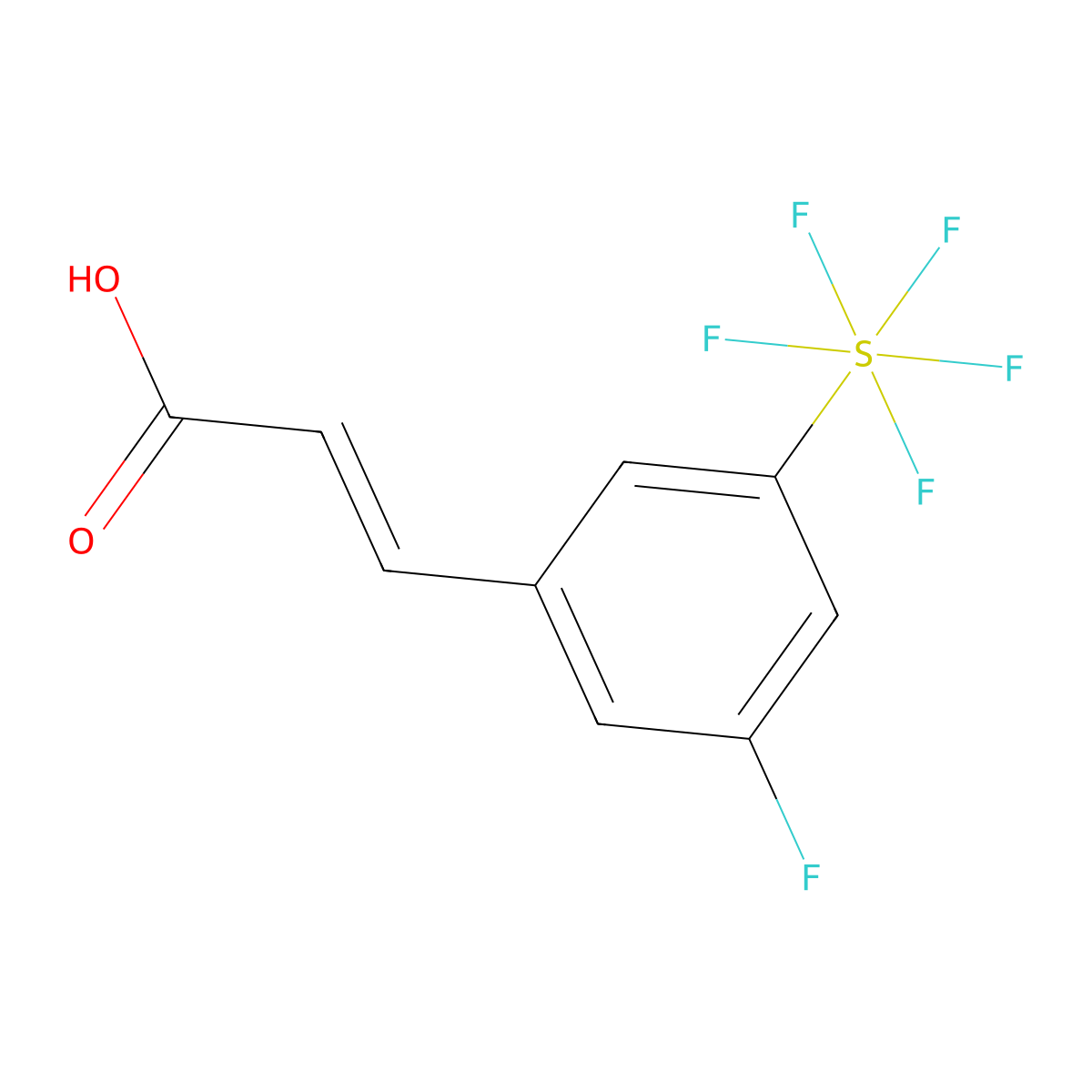 3-Fluoro-5-(pentafluorosulfur)cinnamic acid molecular structure, CAS 1240261-82-8