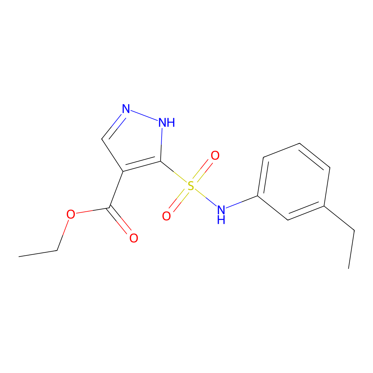 ethyl 5-[(3-ethylphenyl)sulfamoyl]-1H-pyrazole-4-carboxylate molecular structure, CAS 1240267-30-4