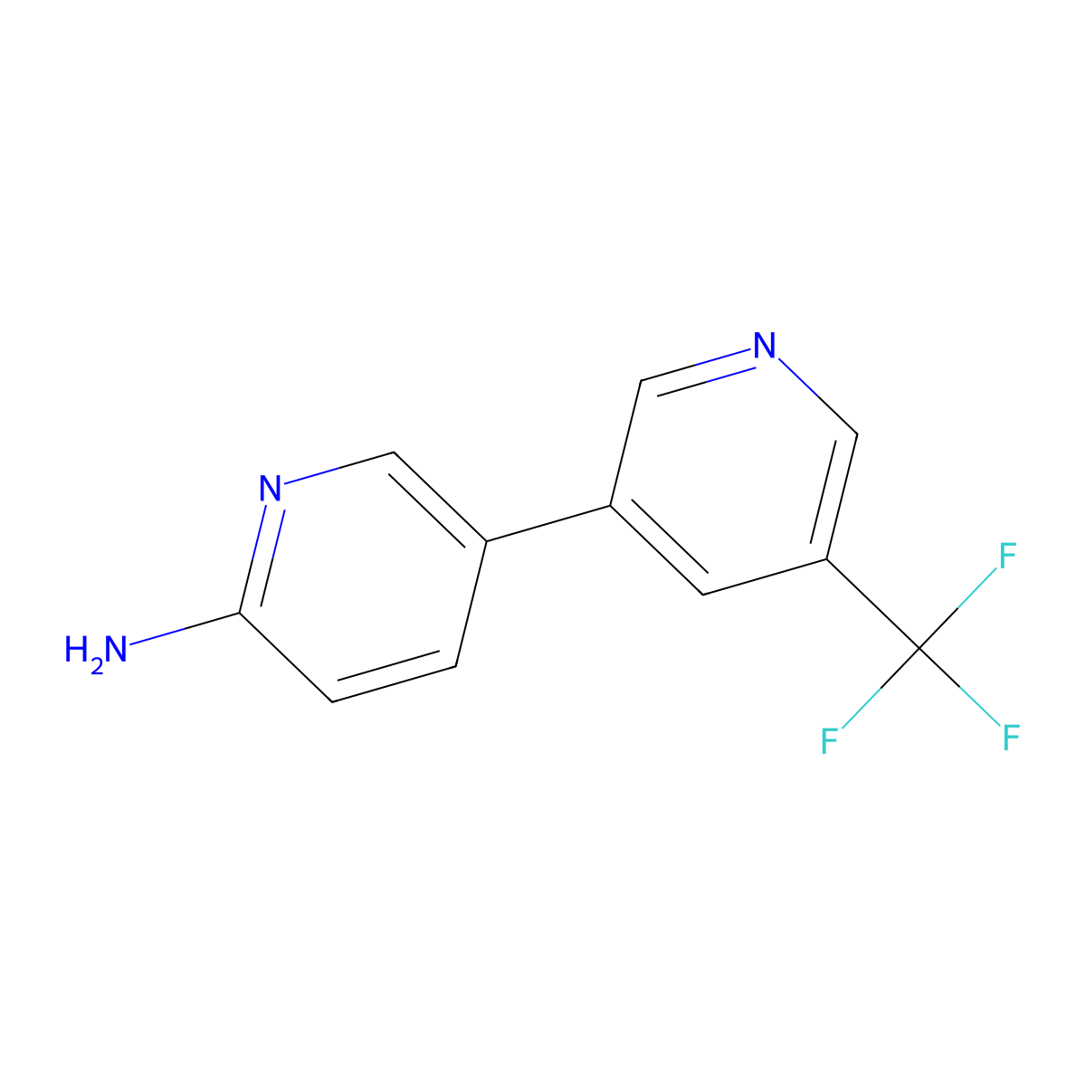 5'-(Trifluoromethyl)-3,3'-bipyridin-6-amine molecular structure, CAS 1240282-59-0