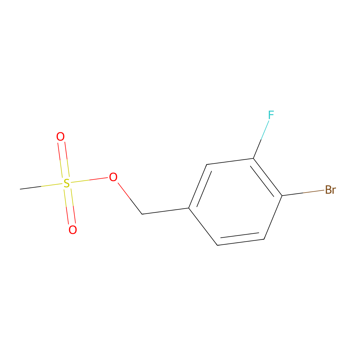4-Bromo-3-fluorobenzyl methanesulfonate molecular structure, CAS 1240286-88-7