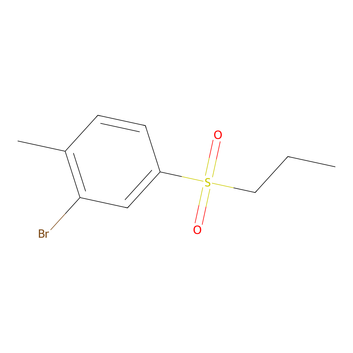 2-Bromo-1-methyl-4-(propylsulfonyl)benzene molecular structure, CAS 1240287-04-0