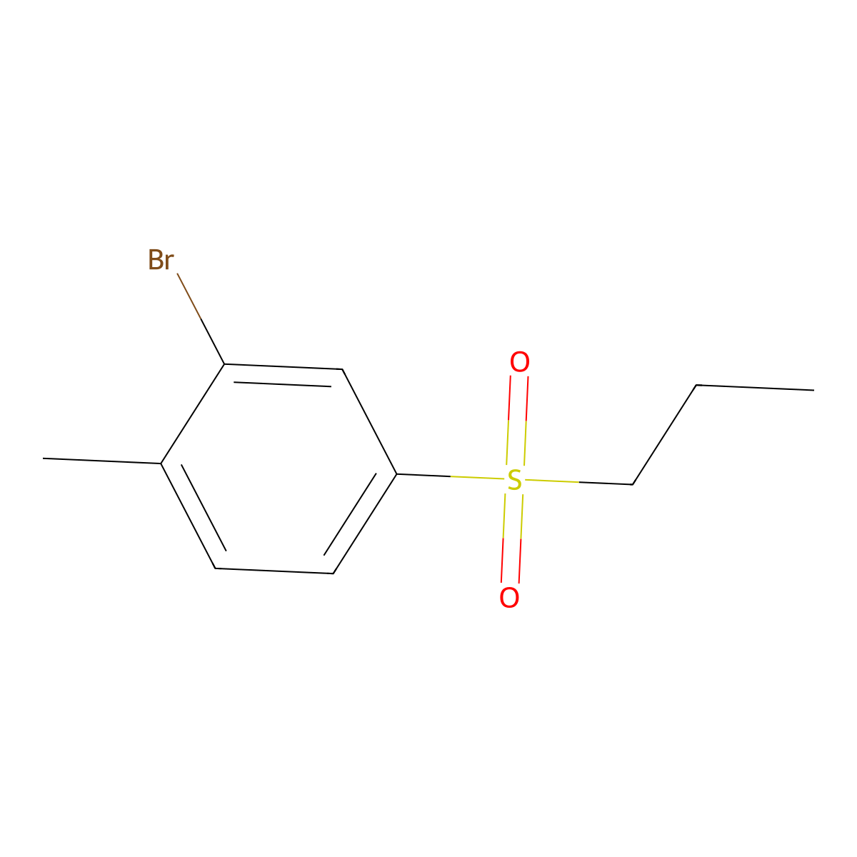2-Bromo-1-methyl-4-(propylsulfonyl)benzene molecular structure, CAS 1240287-04-0
