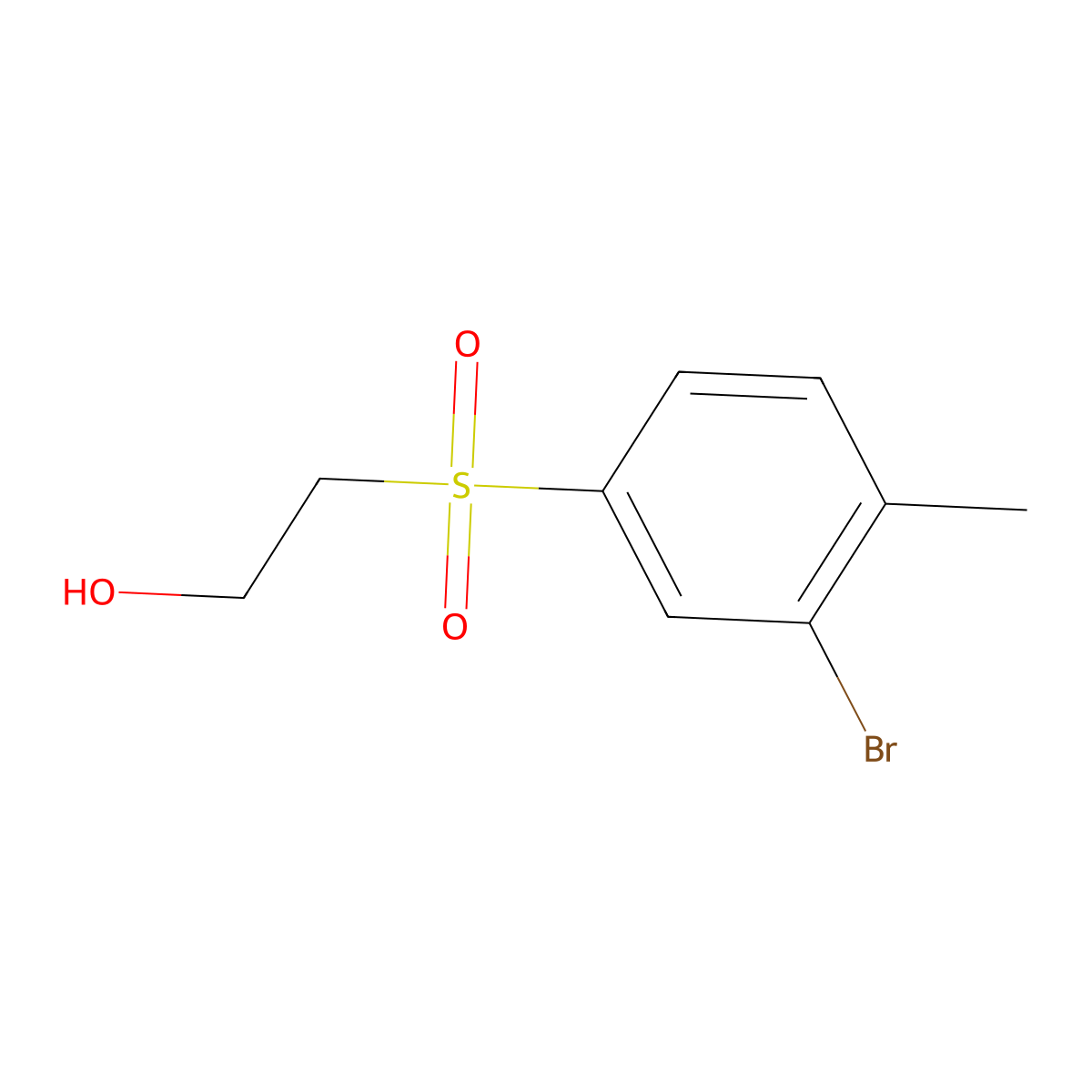 2-(3-Bromo-4-methyl-benzenesulfonyl)-ethanol molecular structure, CAS 1240287-30-2