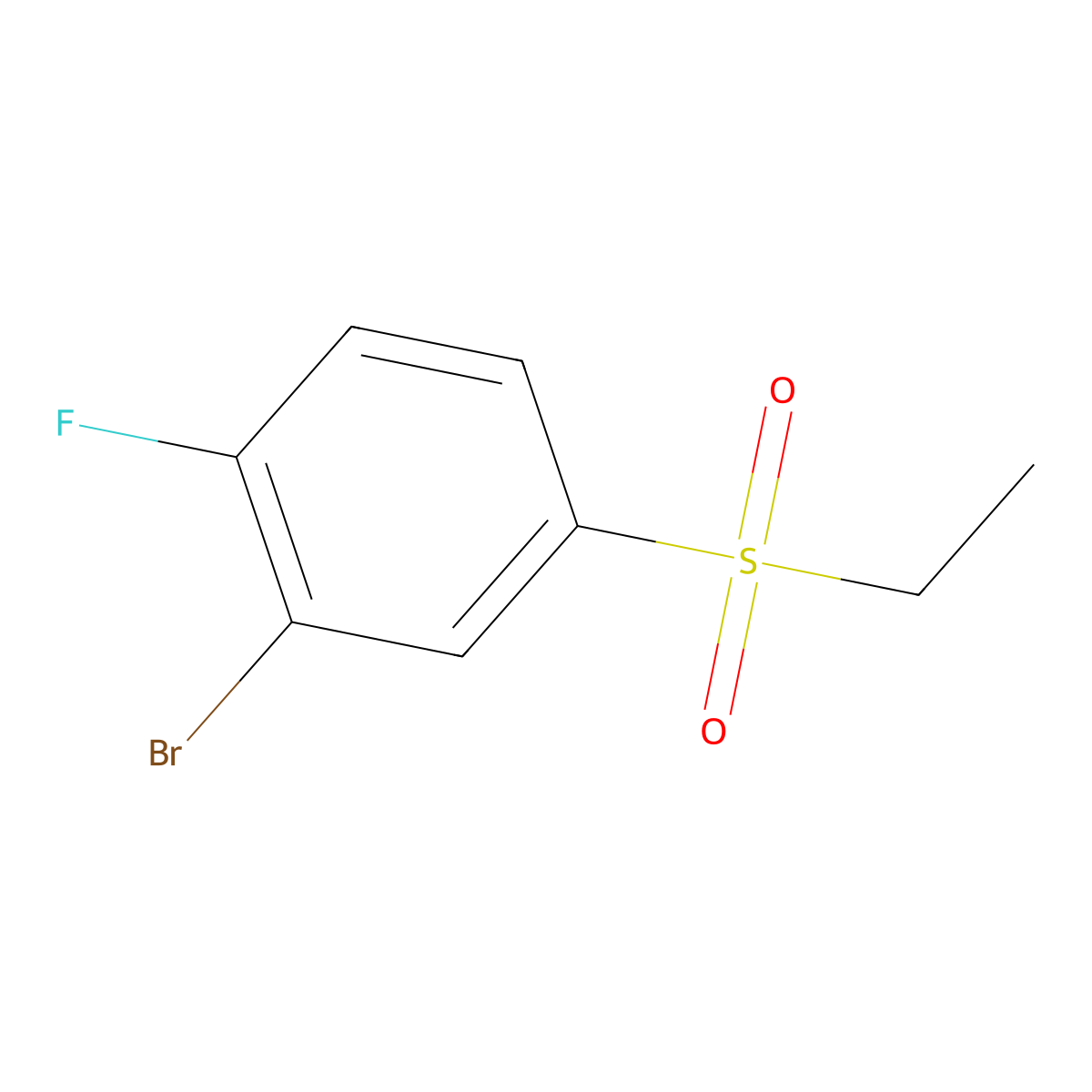 2-Bromo-4-(ethylsulfonyl)-1-fluorobenzene molecular structure, CAS 1240287-83-5