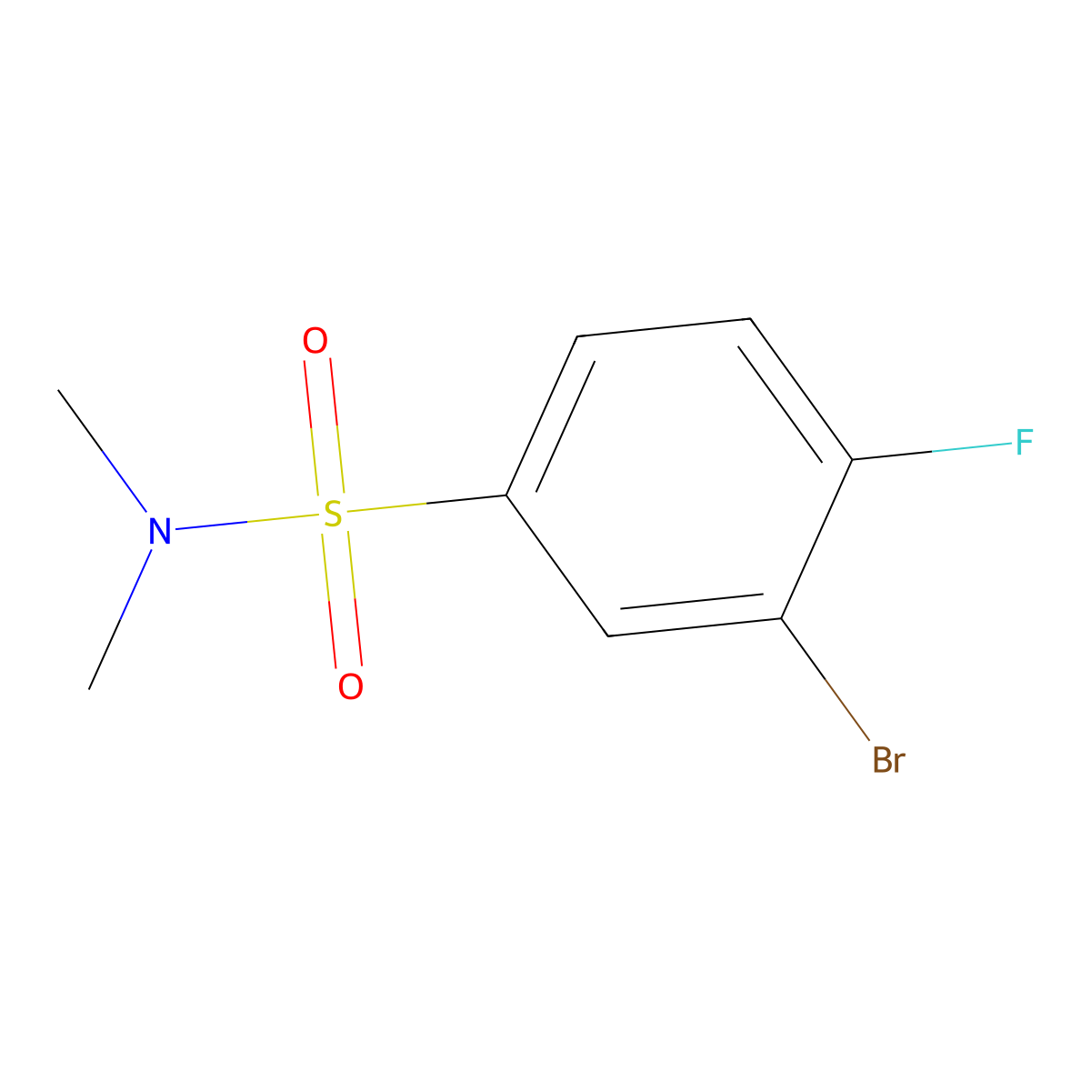 3-bromo-4-fluoro-N,N-dimethylbenzenesulfonamide molecular structure, CAS 1240287-91-5