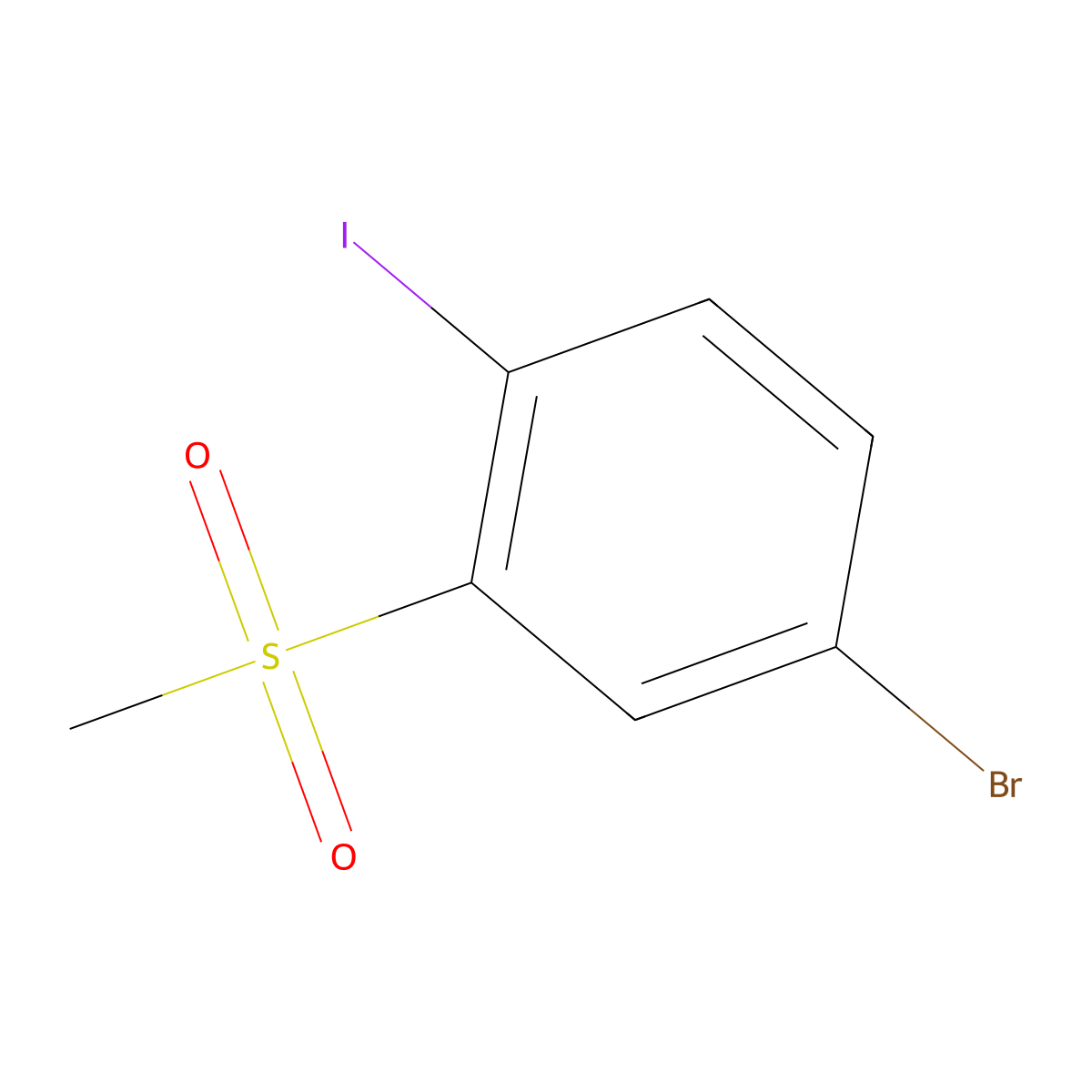 4-Bromo-1-iodo-2-(methylsulfonyl)benzene molecular structure, CAS 1240288-47-4
