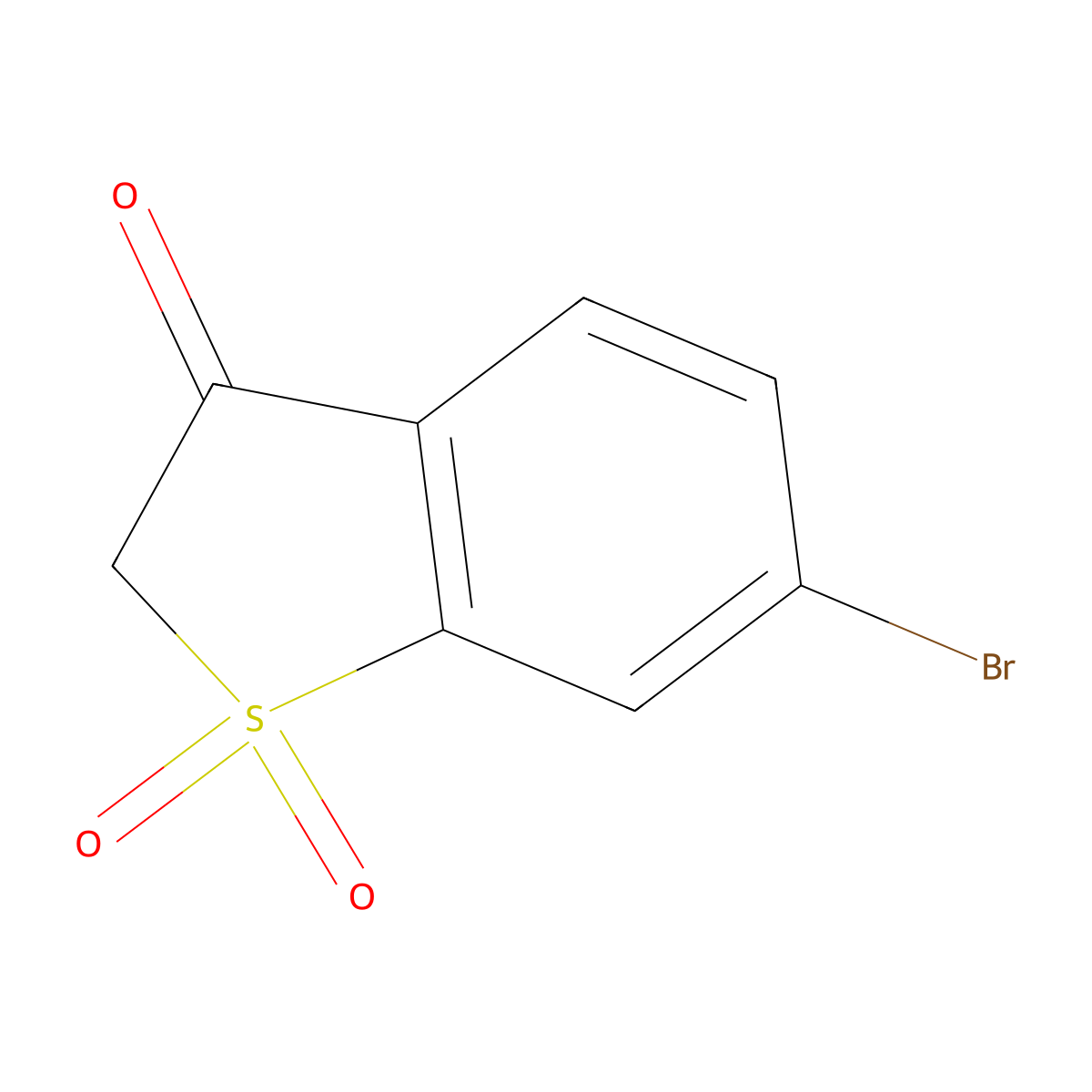6-Bromo-2,3-dihydro-1lambda6-benzothiophene-1,1,3-trione molecular structure, CAS 1240288-81-6