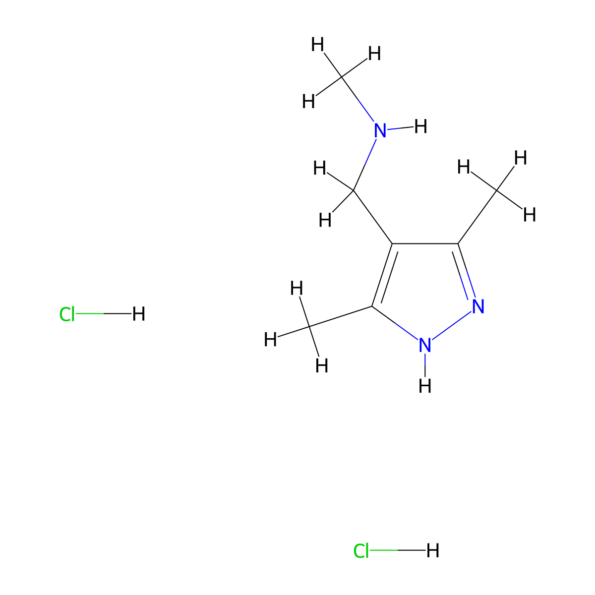 [(3,5-Dimethyl-1h-pyrazol-4-yl)methyl]methylamine dihydrochloride molecular structure, CAS 1240289-23-9