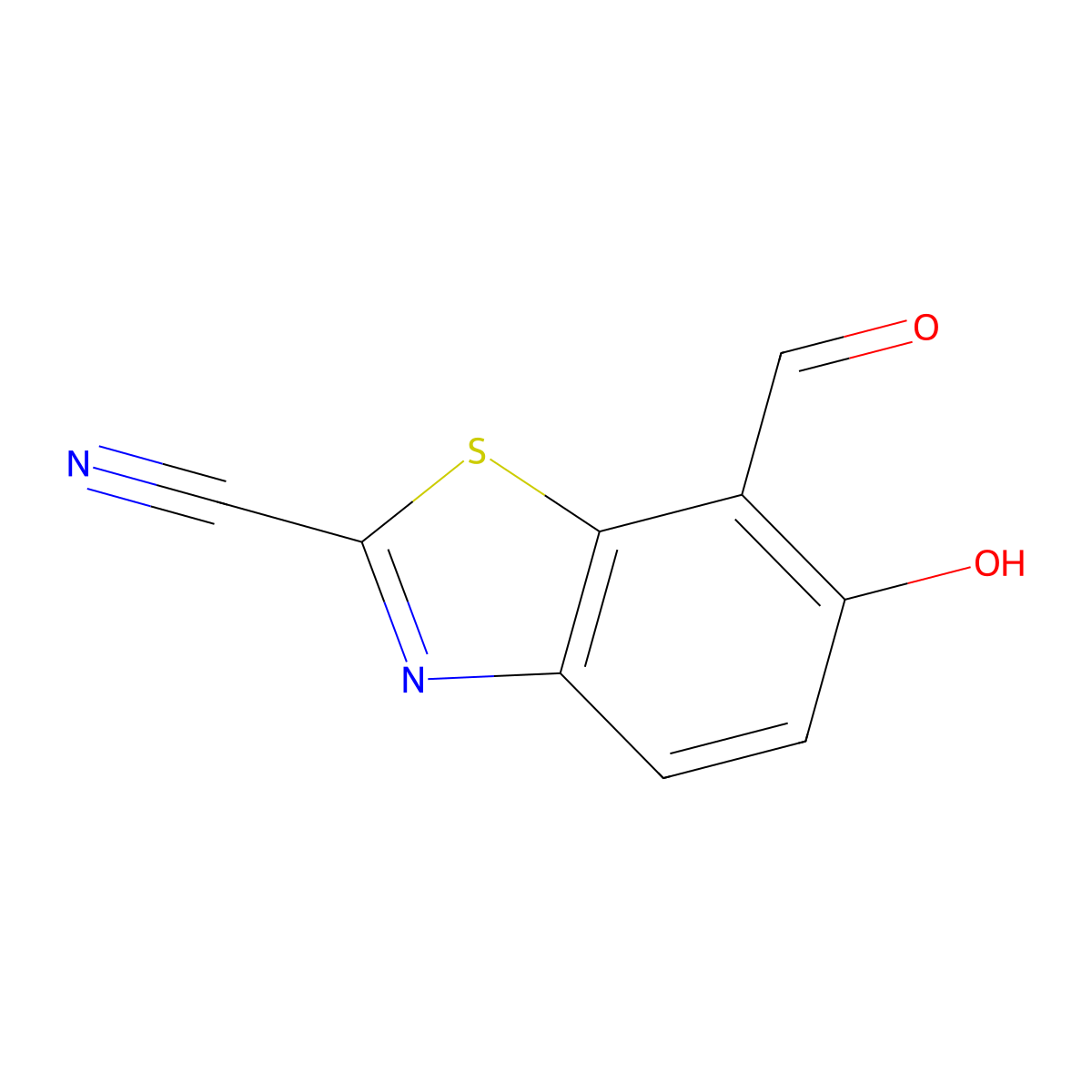 7-Formyl-6-hydroxybenzothiazole-2-carbonitrile molecular structure, CAS 1240300-39-3
