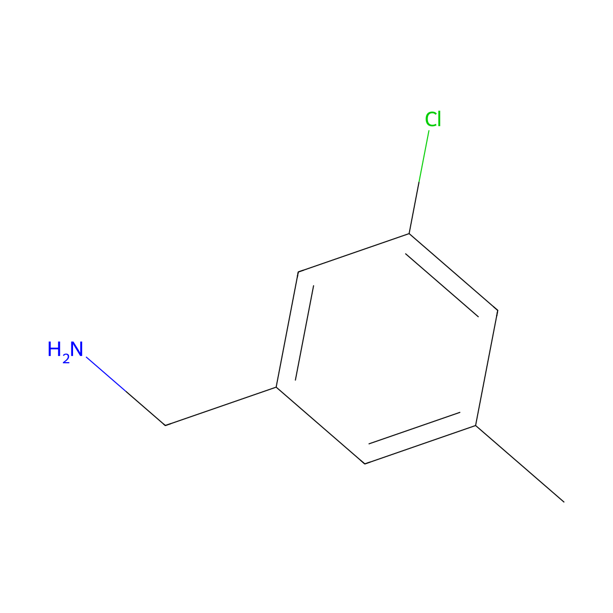 3-Chloro-5-methylbenzenemethanamine molecular structure, CAS 1240305-91-2