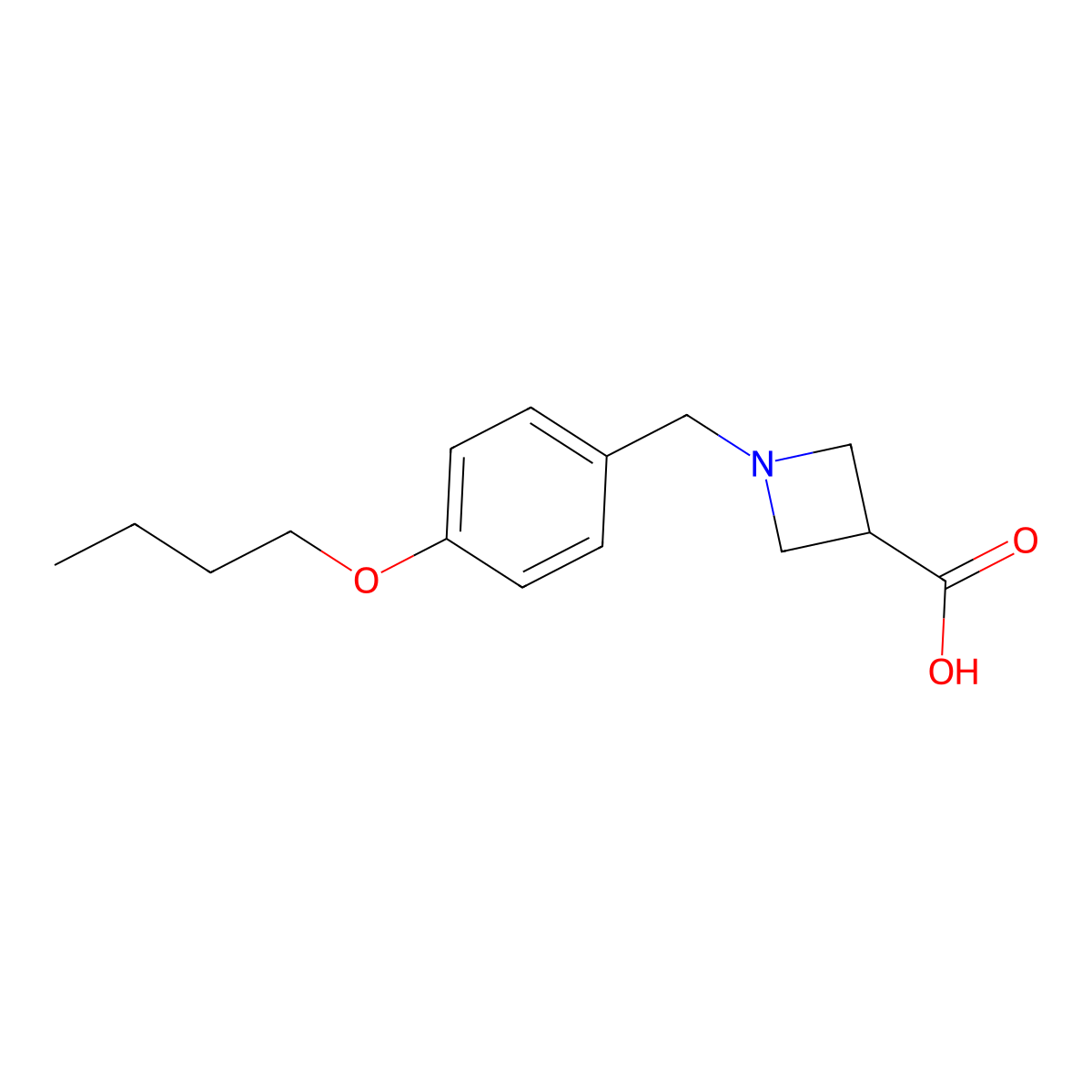 1-[(4-Butoxyphenyl)methyl]azetidine-3-carboxylicacid molecular structure, CAS 1240307-71-4