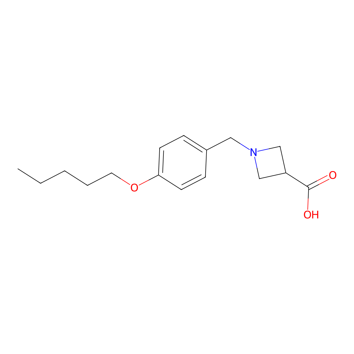 1-[(4-Pentoxyphenyl)methyl]azetidine-3-carboxylic acid molecular structure, CAS 1240307-73-6